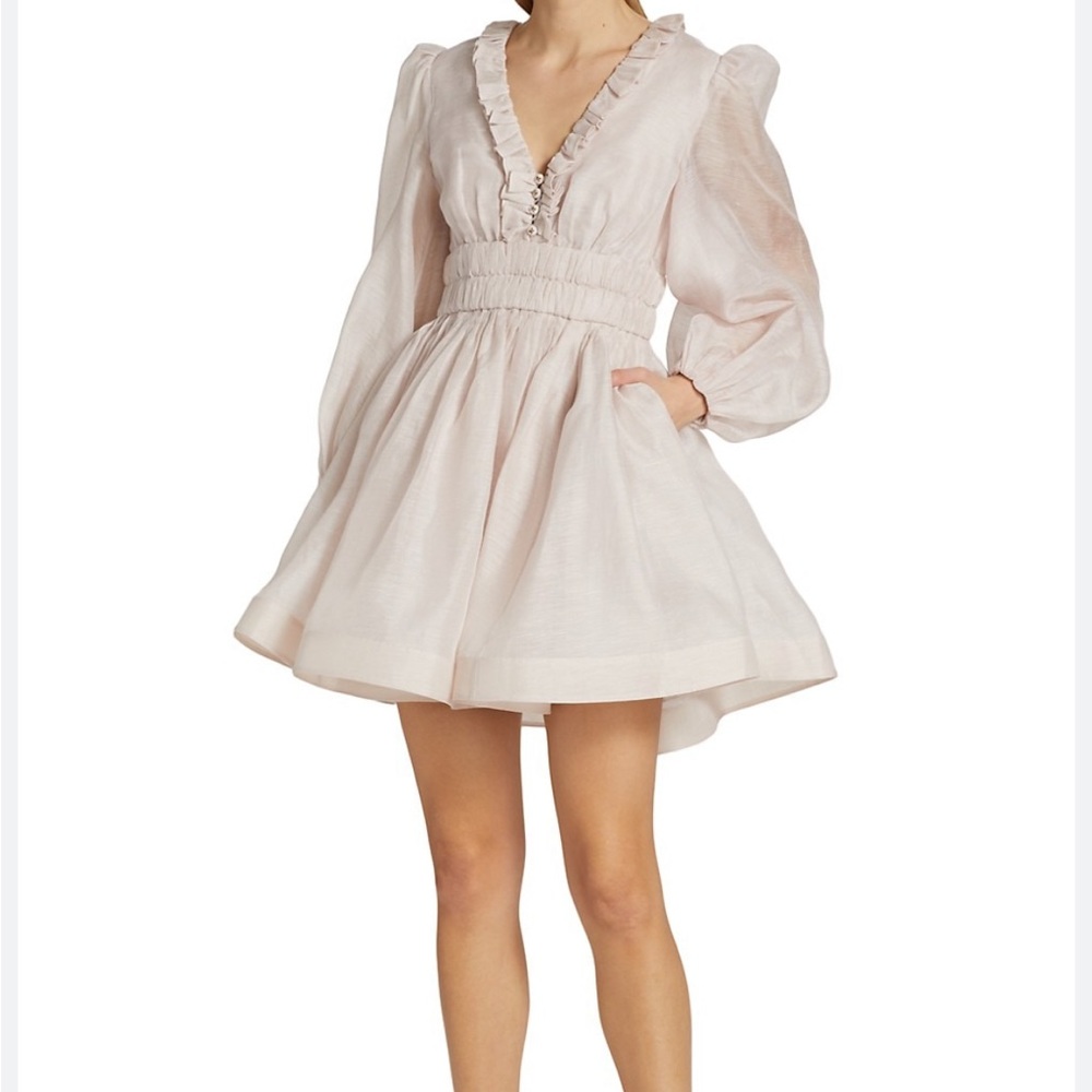 Rhythmic Frill V-Neck Minidress